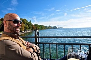 happy at the lake